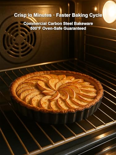 11 Inch Quiche Pans with Cake Server. Removable Bottom, Non-Stick Coating, Rugged Carbon Steel for Tart Quiche Pie Baking. Gift for Women Wife Christmas Thanksgiving Party Festival Family - size: 11*1.2IN