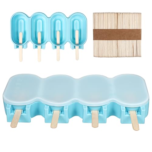 iplusmile -118 Silicone Ice Cream Mold Set with Lid and Stick Blue