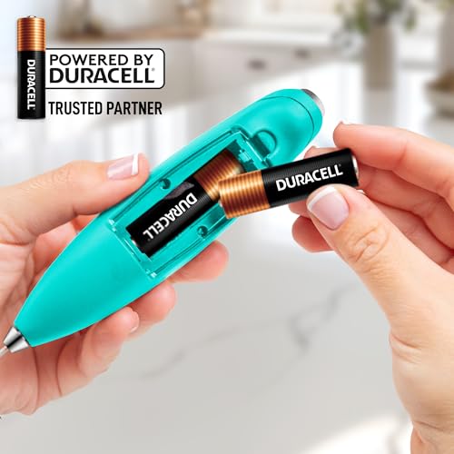 Zulay Kitchen Powerful Milk Frother Wand With Duracell Batteries - Ultra Fast Handheld Drink Mixer - Electric Whisk Foam Maker for Coffee, Lattes, Cappuccino & Matcha - Double Whisk - Caribbean Aqua - color: Turquoise Caribbean, size: Double Whisk + Batte