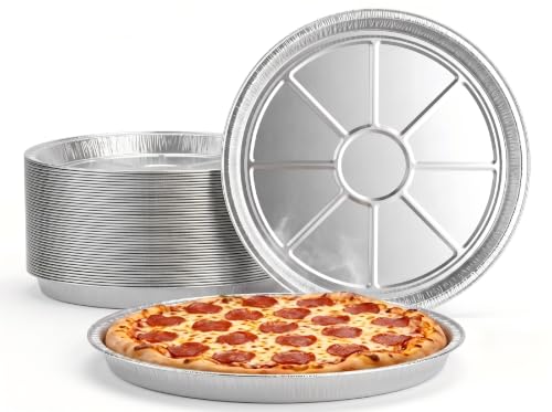 50-Pack 12-Inch Disposable Pizza Pans, Aluminum Baking Trays - size: 50 Pack