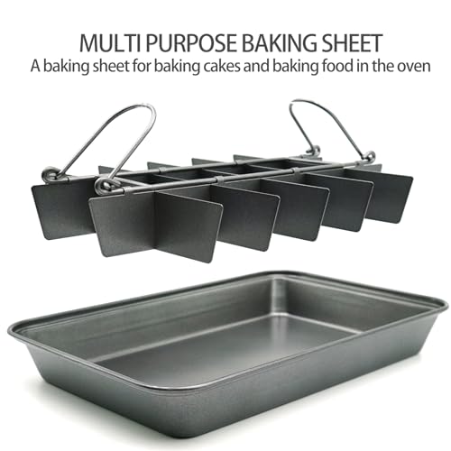 Kundalini Brownie Pan with Dividers,Non-stick Rectangular Baking Pan - color: Gray