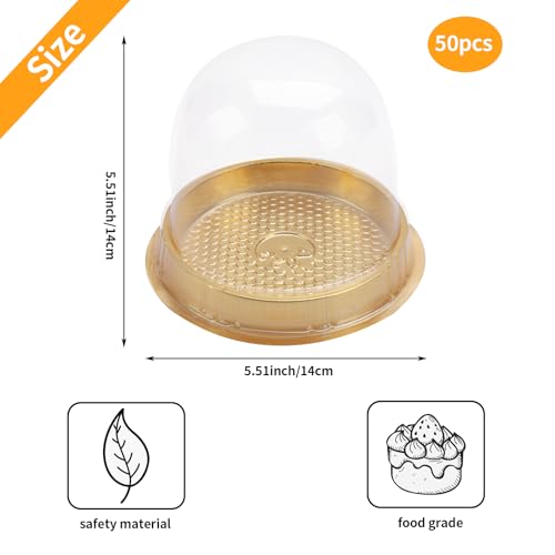 Hewnda Cake Box, Clear Plastic Dome Carrier, 50 Sets