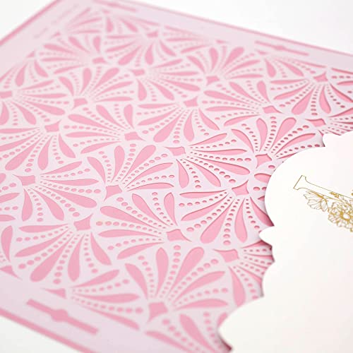 Lacupella Cake Decorating Stencil for Tall Buttercream Cake, Royal Icing, Ganache, Paint, Airbrush (Glam) - style: GLAM