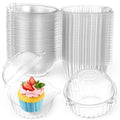 200 Pack Individual Cupcake Holders Plastic Cupcake Containers Clear Disposable Cake Carriers Single Muffin Containers with Dome Lids for Dessert Cheesecake Pastries