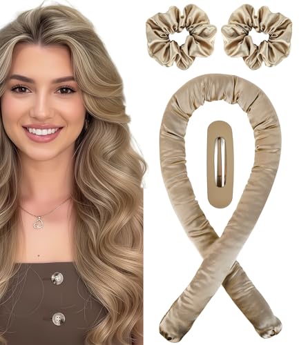 Jumbo Satin Heatless Curls Overnight Curling Rod Set - color: JUMBO Oat