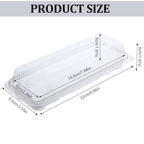 50 Clear Hinged Plastic Containers Sturdy To-Go Clamshell Food Containers