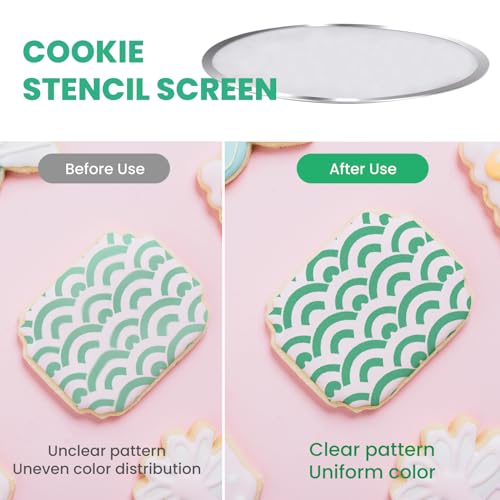 Cookie Stencil Screen, Tool for Cookie Stenciling & Airbrushing, Use on Its Own or with a Cookie Stencil Holder, Cookie Decorating Supplies, Made with Food-Safe Stainless Steel