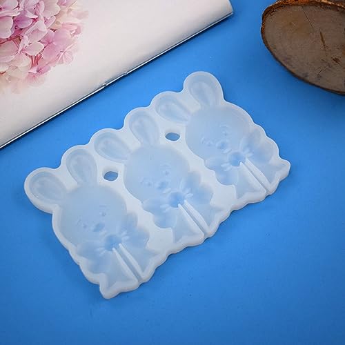 mostsom Cute Rabbit Resin Epoxy Silicone Mold Diy Chocolate Rattle Shaker Lollipop Mould Cake Decorating 2PCS (L_ Rabbit) - size: L_ Rabbit