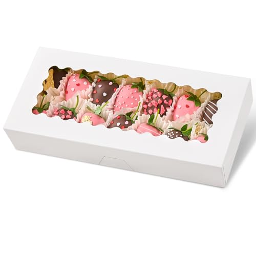 Kucoele 20 Pack 12.5" x 5.5" x 2.5" Cookie Boxes with Window