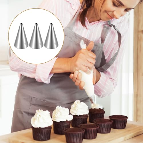 3 Pieces Cake Decorating Tips, #3 Stainless Steel Small Piping Tips - size: #3