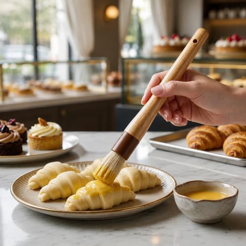 Restaurantware-Pastry Tek 1 Boar Bristles Pastry Brush, 11.8 Inches Buttering Tool – Hardwood Handle, Built-In Hanging Hole, Wood Basting Applicator, Sturdy Ferrule, For Glazing And Basting - size: 12"