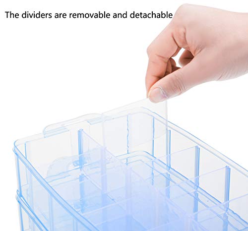 Sooyee 3-Tier Craft Storage Organizer Box Plastic,Blue - color: Blue, size: 3 Tier