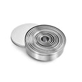 12-Piece Round Cookie Cutter Set - size: 12PCS Round Silver