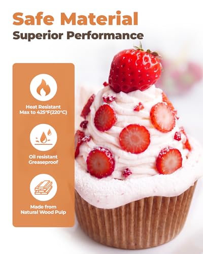 Bake Choice 200pcs Standard Cupcake Liners for Baking, Muffin Liners - color: Unbleached