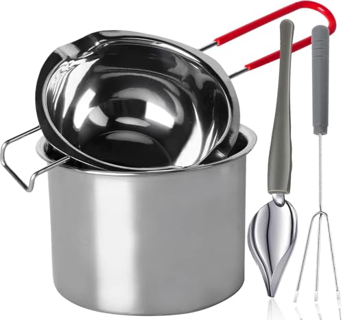 Stainless Steel Double Boiler Melting Pot, Double Boilers for Stove Top - size: 600 ml + 1600 ml
