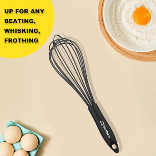 NileHome Silicone Whisk 10" Kitchen Whisk for Cooking，Black - size: 1-Pack