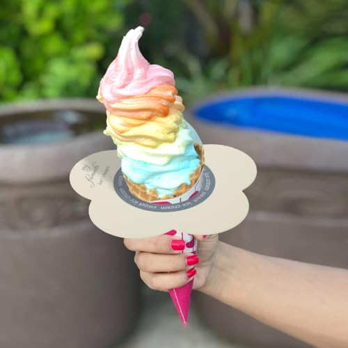 200pcs Drip-proof Ice-Pop Holder Paper for Boys and Girls Simple Drip-Free Ice Pop Paper Catcher for Ice Cream Cones and Party Buffet Displays