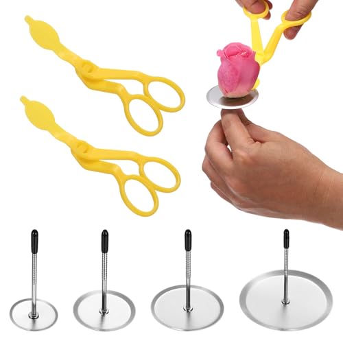 uxcell Cake Flower Nail Set Cake Decorating Tool Kit Yellow - color: Yellow
