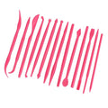 Clay Sculpting Tools, Premium 14 piece Polymer Modeling kit with Ergonomic Handles for Soft Clay Cake Fondant Pottery Artists Beginners Rose red - color: Rose Red