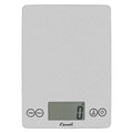 Escali Arti Glass Food Scale Digital Countertop Kitchen, Baking and Cooking Scale with Nutrition and Calorie Counter, 15-Pound Capacity, 9" x 6.5" x .75", Shiny Silver - color: Shiny Silver