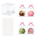 35 Set Cake Pop Boxes with Paper Sticks, Clear Treat Container and Wrap Kit - size: 35 Pack