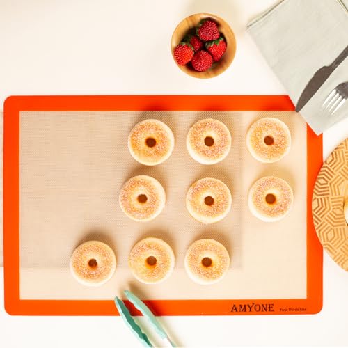 AMYONE Silicone Baking Mat for 2/3 Size Sheet Pan, Platinum, 15x21" Big - size: 19.7"L x 13.6"W