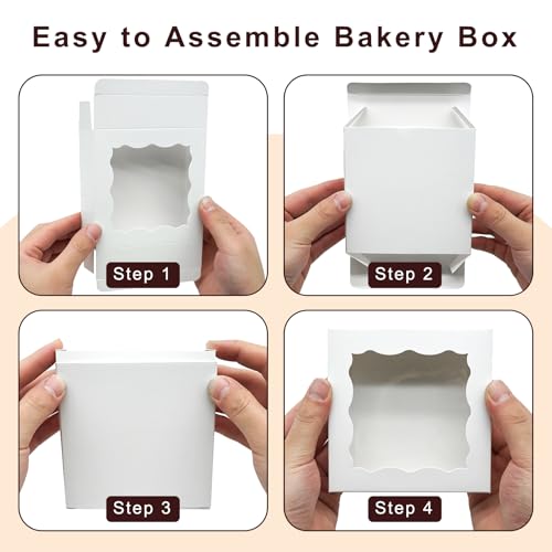 100pcs Individual Cookie Boxes 4 1/2" x4 1/2" x1 1/5" Treat Boxes