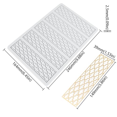TUKE Silicone Embossing Mold Pane Pattern for Baking & DIY - size: E_ Pane Pattern