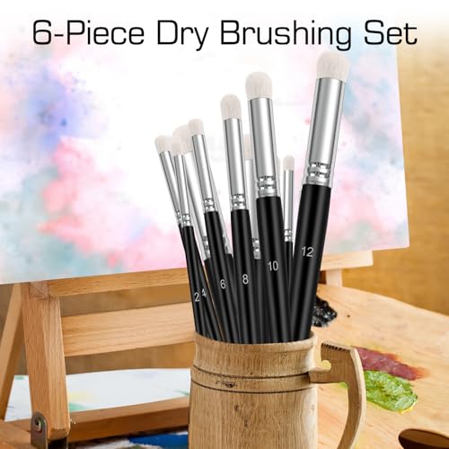 Dry Brush Set, 6 Different Sizes