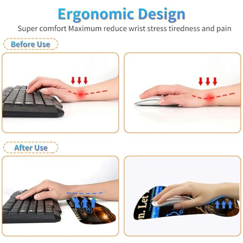 3-in-1 Ergonomic Memory Foam Keyboard Wrist Rest Pad Set, Raccoon - color: 00012