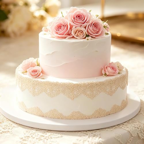 20 Inch Round Cake Drum 3-Pack,1/2" Thick Corrugated Greaseproof Cake Board - color: White, size: 20inch/3pcs