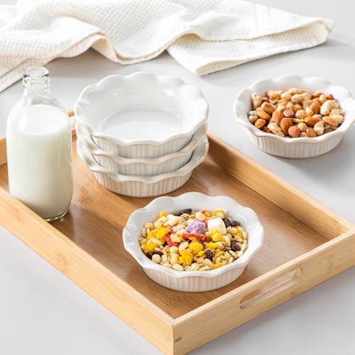 vancasso Ceramic Mini Pie Pans Set of 6, 5.2 Inch Small Pie Dishes, White - color: White