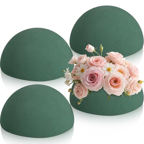 Boao 4 Pcs Half Ball Floral Foam Block 4.72 x 2.36 Inch Green Wet Dry Flower Foam Balls Large Flower Craft for Wedding Fresh and Artificial Flowers Plant Bouquet Arrangement DIY Craft - size: 4.72 x 2.36 Inch