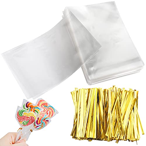 Augshy Cake Pop Bags,300 Pcs 4x6 Inches Clear Treat Cello Bag for lollipop - size: 4x6 Inches