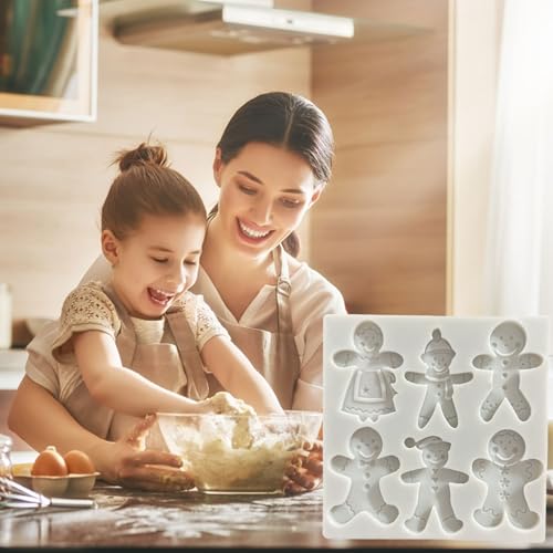 1 Pcs Christmas Silicone Molds for Chocolate 6-Cavities Various Shapes Gingerbread Man Shape 3D Chocolate Moulds Candy Molds for Christmas Day Holiday Theme Candy Pudding Jelly Making - color: Styl 35