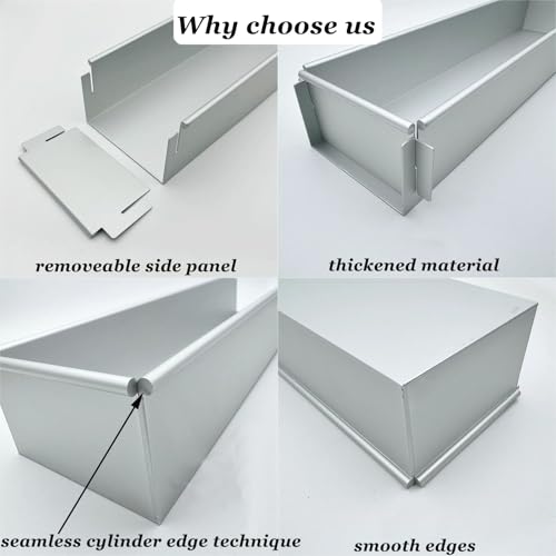 11.81x3.94x2.36in Rectangle Tiramisu Cake Mold Nonstick, Food-Grade Tiramisu Cake Pan Removable, Tiramisu Cake Baking Pan Long Rectangle Cake Pan Detachable Bread Baking Pan Easy Release (2)