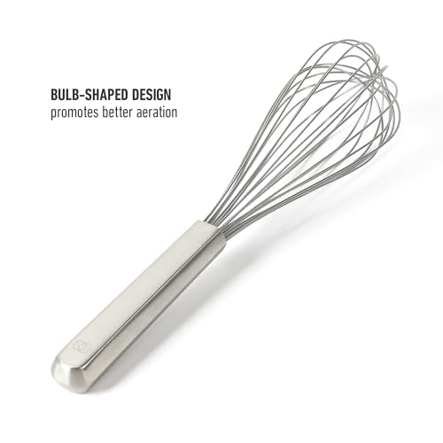 Calphalon Prime Balloon Whisk, 12-Inch Kitchen Egg Beater, Stainless Steel Cooking Whisk Heavy-Gauge for Mixing and Aerating, Weighted Handle for Control - size: 12-Inch (Pack of 1)