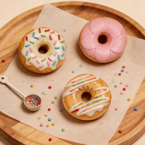 Silicone Donut Mold for Baking, 6 Cavity, 27.5 x 17cm - color: Grey-Donut