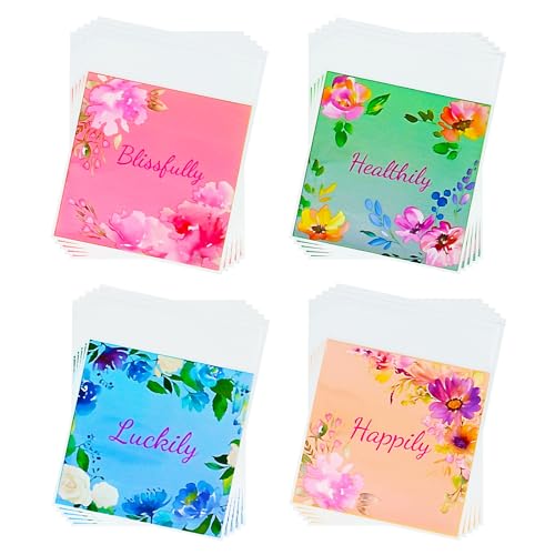 Jagrove 100PCS Cellophane Bags 4X4 Inch Clear Self Sealing Goodie Candy Cookie Snack Treat Bags for Party Supplies Bakery - color: Flower A, size: 100 Count (Pack of 1)