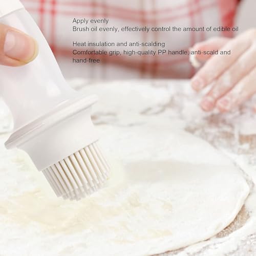 Silicone Oil Bottle Brush with Cover, Oil Dispenser with Brush Oil Spreader Basting Brush for Cooking BBQ Meat Honey Pastries Heat Resistant Silicone Kitchen Brush for Even Oil Application