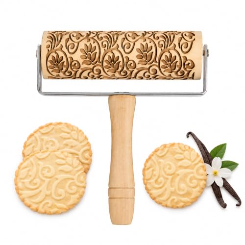 Mrs. Anderson's Baking Mini Embossing Rolling Pin, Floral Scroll Design - style: Floral Scroll, Mini
