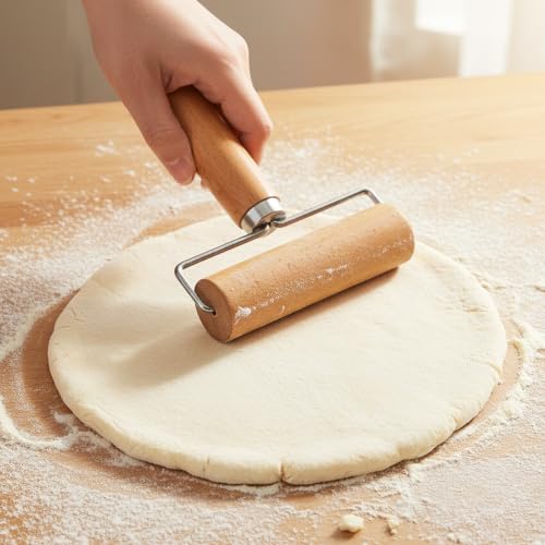 Small Rolling Pin, Wooden Dough Roller, Non-Stick Pizza Roller
