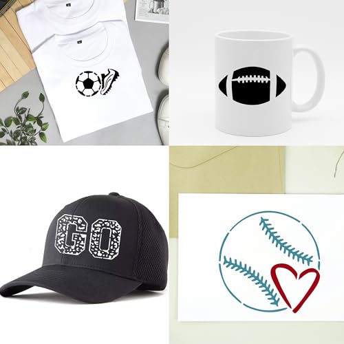 60 Pcs Small Sport Stencils for Painting-3 Inch Reusable Small Soccer Basketball Stencils Sport Stencil for Cookie Rock Sport Theme Cake DIY Crafts - color: Small Sport(60Pcs)