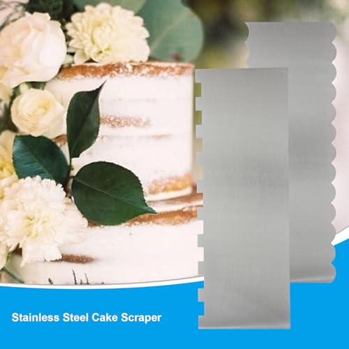 Cake Scraper, 2 Pack, 8.6 Inch, Stainless Steel