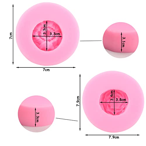 ZiXiang Peony Flower Silicone Molds Flower Fondant Mold Set of 2 - color: Style E