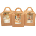 Bakepacker Auto-pop up Cupcake Boxes, Brown, 3.7 x 3.7 x 4.3 inch, 25 Count - color: Brown, size: 3.7x3.7x4.3inch/25packs