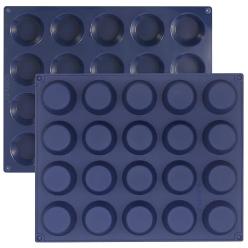 Silicone Tart Mold, Mini Tart Pan, 2 Inch, 2 Count, Blue