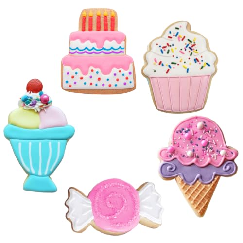 Ann Clark Candy and Sweets Cookie Cutters Set of 5, Made in USA - style: Dessert Set, 5-pc.