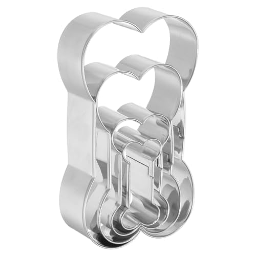 HARFINGTON Dog Bone Cookie Cutter Set Assorted Sizes Stainless Steel Homemade Treats Biscuit Baking Pastry Candy Cookie Cutters Molding for Pastry Fondant Cake - style: Dog Bone