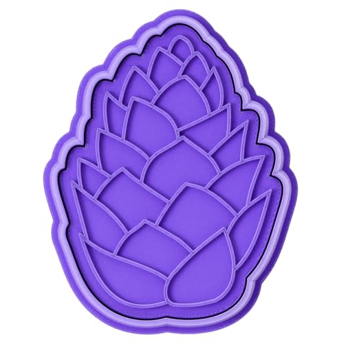 Pine cone cookie cutter stamp - Fall series - 15mm deep Cookie cutter, Image press - Marshmallow Bliss - color: Pine cone
